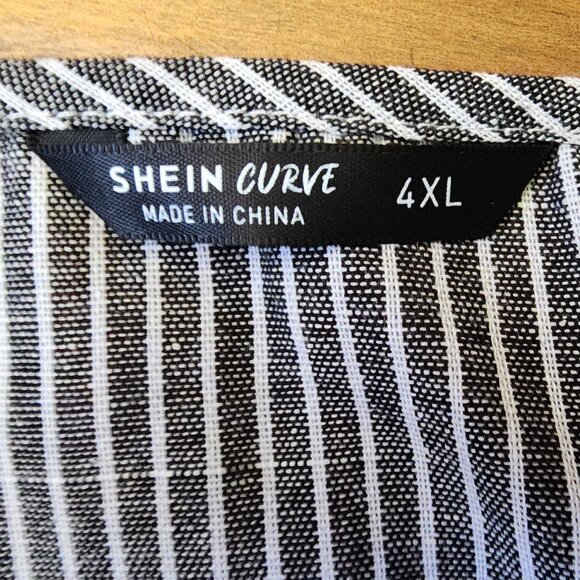 SHEIN Plus Striped Button Front Cami Dress Size 3XL NWOT - Picture 4 of 6